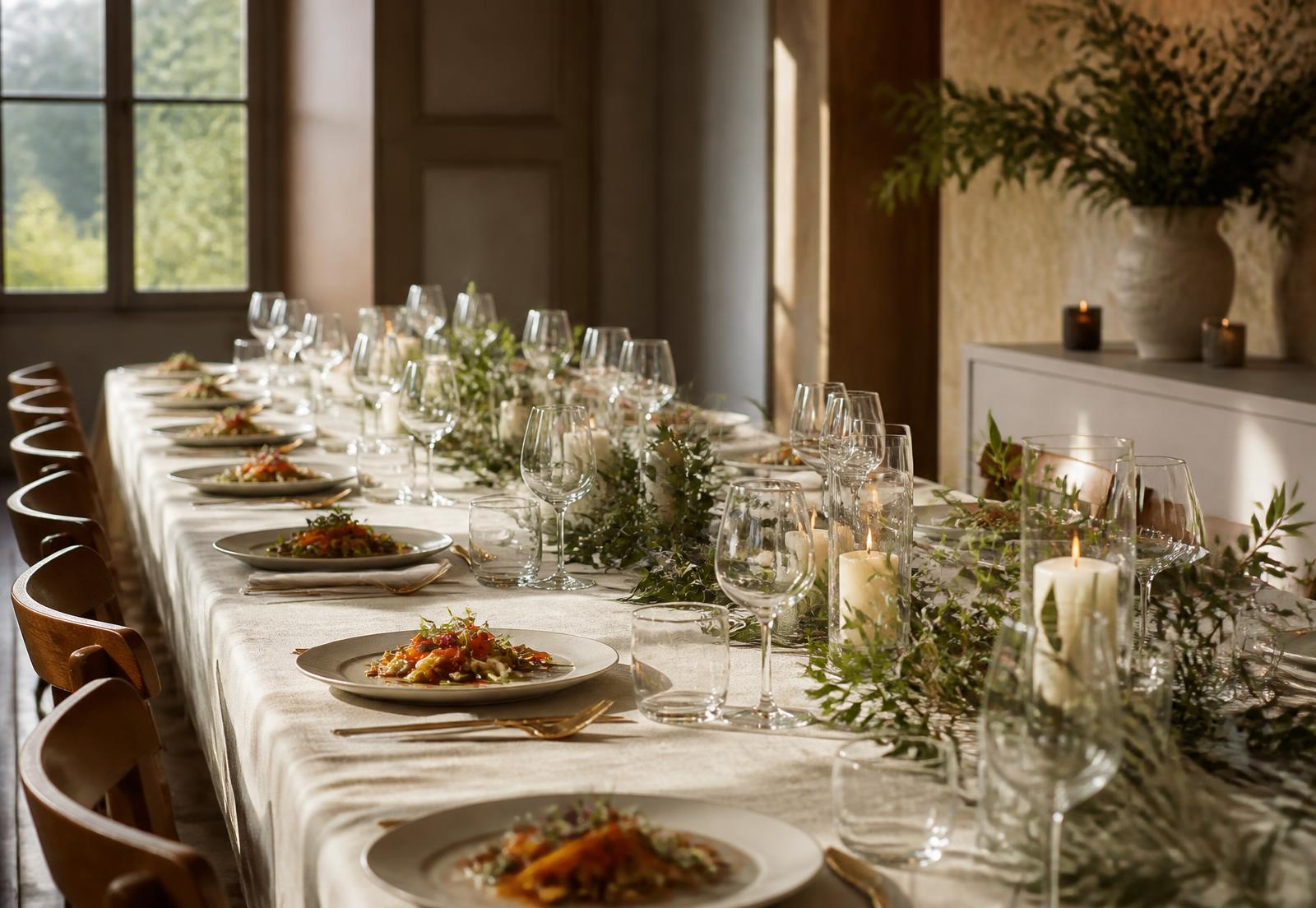 Gedeckte Catering-Tafel von Charlie's Food Bar